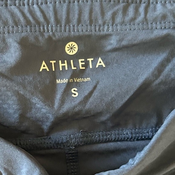 Athleta Blue Dobby Be Free Knicker Crop Capri Leggings pants size small - Picture 3 of 8